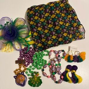 Mardi Gras Bundle Scarf and Accessories